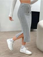Nueva falda de punto de lana con abertura de longitud media para otoño e invierno, y encaje de cintura alta, adecuada para la moda informal de las mujeres - details 8