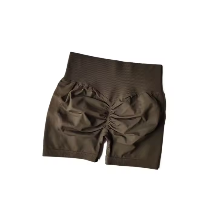 Pantalones cortos deportivos para mujer, cintura alta, entrenamiento para correr en el vientre, leggings de tres puntos de secado rápido - 1