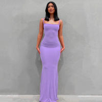 Vestido Largo para Mujer 2025 Correas Estables + Tela Elástica Estilo Moldeado SKIMS - details 16