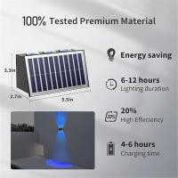 Lámpara de Pared Solar RGB de 4/6/8 LED de RXUNS Luz Moderna Impermeable para Exteriores con 2 Modos de Jardín Luz de Patio Garaje Puerta con Bombilla LED y Plástico ABS - details 4