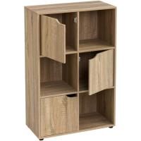 Estantería de Madera, Librería con Puerta y Compartimentos Abiertos, Mueble almacenaje, Organizador,en Color Natural de 119x29x59 cm para Estudio,Dormitorio,Salón, Oficina y Biblioteca - details 72