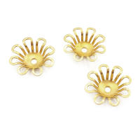 Tapas de cuentas de flores de latón de color no chapado, suministros de joyería Diy de alta calidad, collar, pendientes, accesorios para mujer - details 70
