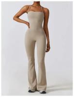 Monos de Yoga informales para mujer, chándal de una pieza, ropa deportiva, conjunto de gimnasio, pantalones acampanados - details 6