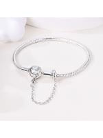 Pulsera de plata de ley 925 con forma de corazón y mariposa para mujer, brazalete de cadena de seguridad, compatible con abalorios originales, joyería - details 12