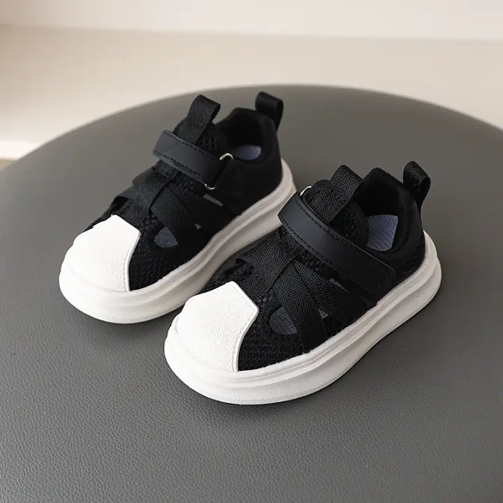 Nuevas sandalias de malla para niños en verano, suela suave, medio zapato de playa con concha - 1