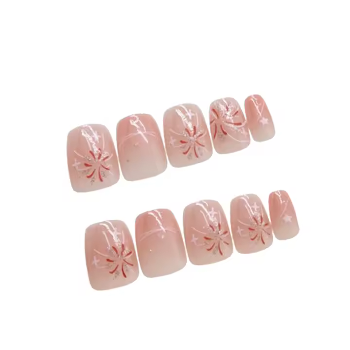 Puntas de uñas cortas de bailarina, uñas postizas reutilizables para mujeres y niñas - 1
