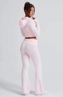 Conjunto de dos piezas de moda para mujer, Top con capucha, pantalones informales, ajustados, primavera - details 13