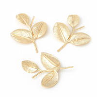 10 Uds. Colgantes de latón de Color dorado de 18K sin agujeros, colgantes de hojas de árbol, accesorios de joyería Diy de alta calidad, sitio web oficial Rosediy - details 2