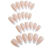 24PCS, uñas postizas francesas desnudas con punta blanca, aplicar, fácil de quitar, para uso diario y fiestas - details 4
