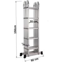 Escalera Articulada Plegable Multifunción Aluminio 4x5 Escalones 5,82m - details 4