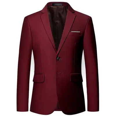 Chaqueta de traje blanca informal ajustada para hombre, blazer clásico de negocios, flujo de Color puro, alta calidad, talla grande - 1