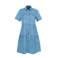 Vestido de mezclilla de manga corta para mujer, vestidos de moda de verano - details 4