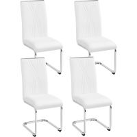 2PCS Sillas de Comedor Giratorias Sillas de Cocina con Respaldo Alto Patas Metálicas Diseño Moderno para Salón Oficina Dormitorio Blanco - details 22