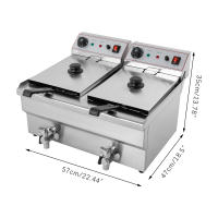 Freidora eléctrica de aceite, freidora profunda, freidora con protección contra sobrecalentamiento, 10 l x 2, 6000 W - details 1