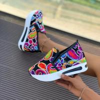 Zapatos de Media Pantorrilla para Mujer Zapatillas de Plataforma de Malla Bordada con Patrón Floral y Punta Redonda a la Moda para Primavera y Otoño Zapatos de Altura Aumentada - details 3