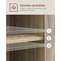 Almacenamiento, Puertas Cristal, Comedor, Salón, Cocina, Estilo Industrial, Marrón Turquesa y Negro Tinta LSC099B60 - details 4