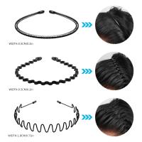 Diadema de Metal para hombre y mujer, bandas para el cabello a la moda para deportes al aire libre, antideslizante, suave, elástico, peine para dientes, accesorios para el cabello Unisex, 6 uds. - details 1