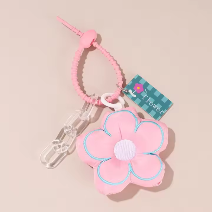 Bolsa de flores de dopamina portátil, colgante de cadena acrílica, tela, mochila fresca, decoración, bolsa, dijes, cordón Floral relleno para niños - 1