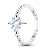 Anillo brillante de Plata de Ley 925 con estrellas de cielo estrellado misterioso, regalo de moda para fiesta de citas y boda para mujeres y niñas - details 0