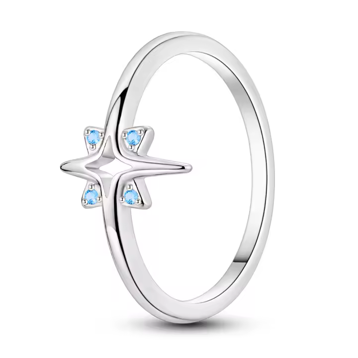 Anillo brillante de Plata de Ley 925 con estrellas de cielo estrellado misterioso, regalo de moda para fiesta de citas y boda para mujeres y niñas - 1