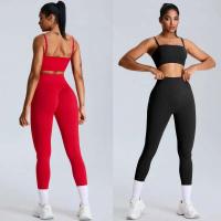 Conjunto de ejercicio de yoga sin costuras para mujer, ropa deportiva de entrenamiento portátil, gimnasio y fiesta, conjunto de 2 piezas - details 2