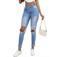 Pantalones vaqueros sueltos de cintura alta a la moda para mujer con estilo vaquero brillante - details 1