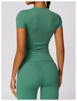 Camiseta Deportiva de Yoga de Nylon Secado Rápido Manga Corta Para Fitness al Aire Libre - details 14