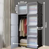 Armario Modular Organizador de Ropa de 12 Módulos para Hogar Estante de Almacenamiento para Dormitorio Negro - details 15