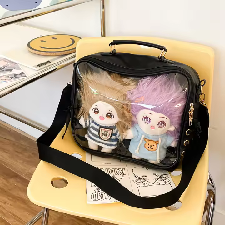 Para salir, transparente, para estudiantes, de mano, para hombro, mochila, gran capacidad, moda callejera, PU. - 1