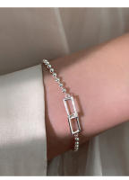 Pulsera De Beads Geométricas De Plata Esterlina 925 Para Mujeres Estilo Simple Y Temperamento Joyería De Mano Para Fiestas - details 7