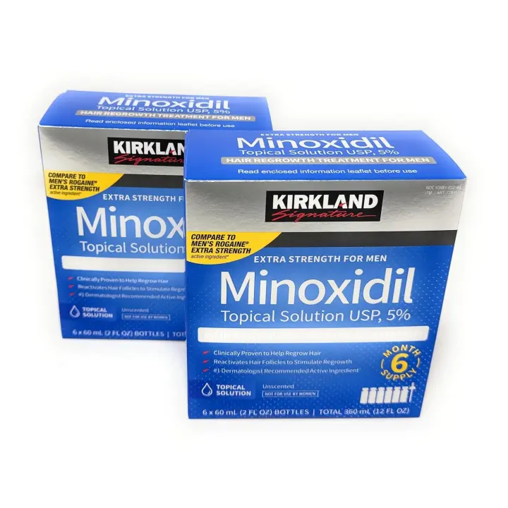 Kirkland WeyDOc Minoxidil 5 por ciento de crecimiento de cabello extra fuerte para hombres, 12 meses - 1