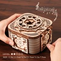 Caja de música mecánica, rompecabezas de madera para adultos, decoración de escritorio de madera artesanal, caja de música modelo 3D, ideal para regalos de vacaciones y cumpleaños - details 10