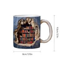 Taza de estantería 3D, taza de estante de biblioteca, diseño creativo del espacio, tazas multiusos, tazas blancas, amantes de los libros, taza de café - details 7