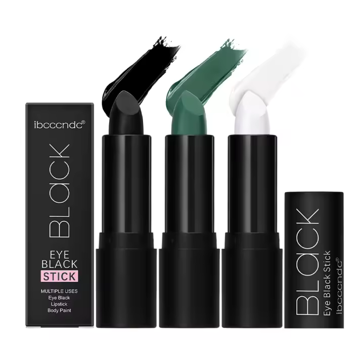 Barra de pintura para cara y cuerpo, crema para ojos, tubo negro, palos de pintura corporal para Halloween, Cosplay, maquillaje del Joker, 3 uds. - 1