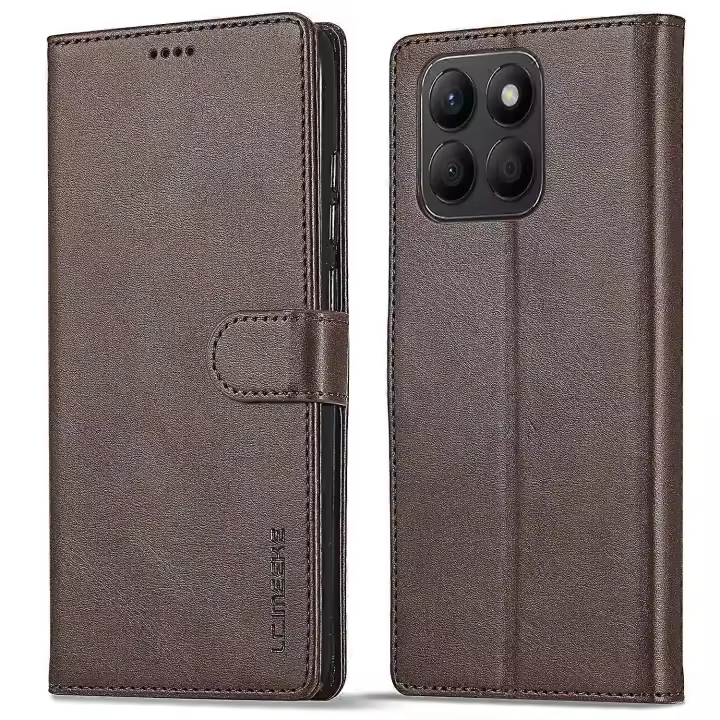 Funda de piel de becerro con textura de piel y cierre magnético para Honor X8b 4G - 1