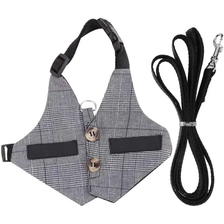 Correa para arnés de Conejo, Conjunto de arnés y Correa para Chaleco de Conejo Lindo con decoración de Botones, Traje de Mascota - 1