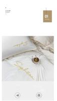 Funda de Edredón Bordada Simple de Alta Calidad para Reina y Rey Lavada Cubierta de Cojín Suave 220x240 150x200 Sin Funda de Almohada - details 3