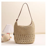 Bolso de paja hueco con flecos, bolso de playa tejido para vacaciones, bolso de hombro casual - details 3