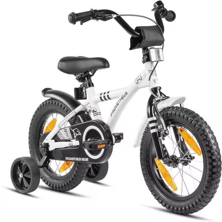 Bicicleta niño 4 años Bicicleta niña 4-6 años 14 Pulgadas Bici niños - Infantil con Pedales ruedines y Freno contrapedal Blanco - 1