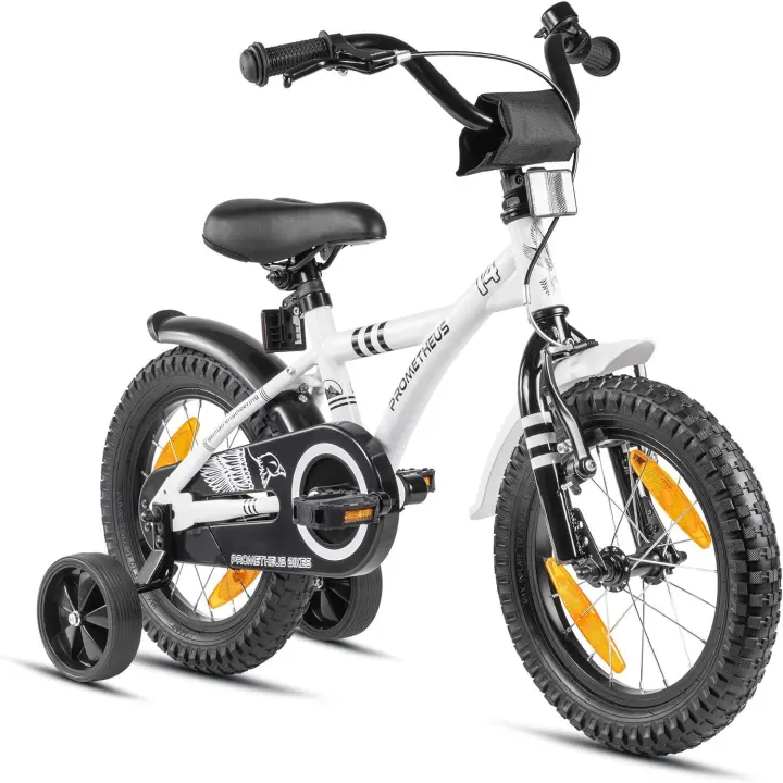 Bicicleta niño 4 años Bicicleta niña 4-6 años 14 Pulgadas Bici niños - Infantil con Pedales ruedines y Freno contrapedal Blanco - 1