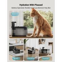 Fuente de agua para gatos con pilas, fuente de agua inalámbrica para gatos Fursink de 84 oz/2,5 L con sensor de movimiento, sin BPA, negra con 6 filtros - details 1