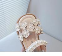 Sandalias florales para niñas pequeñas con cuentas, zapatos dulces de princesa de verano para niños, punta abierta, antideslizantes, talla 21-30, gancho y bucle, - details 13