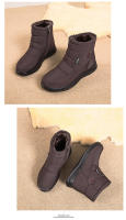 Zapatos de algodón, tacones planos bajos informales, botas de nieve de tubo corto de invierno para mujer, talla grande, zapatos para mamá - details 9
