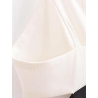 Vestidos de fiesta sin espalda midi con corte en A en contraste blanco y negro, vestido corto con cuello en V y tirantes finos sexys para mujer 2025 - details 11