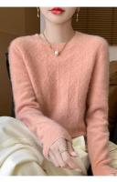 Elegante Suéter de Lana 100% Cuello Redondo, Manga Larga, Moda de Invierno para Mujeres - details 5
