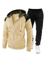 Conjunto de dos piezas para hombre, chándales informales, trajes deportivos para exteriores, sudaderas con capucha y pantalones para correr, Otoño e Invierno - details 5