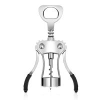 Abridor de vino fácil de utilizar con abrebotellas de cerveza Set Abrebotellas Premium 4 en 1 - Acero Cromado y Zinc, Asas Antideslizantes, Incluye Sacacorchos Al Vacío Guía Goteo Cortador, Ideal para Regalo y Enólogos - details 7