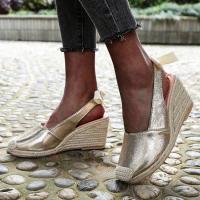 Patrón de piel de serpiente europea y americana, sandalias de cáñamo con tacón de cuña, bolsa de verano para mujer, sandalias vacías traseras de cabeza, zapatos de mujer de tacón alto de gran tamaño - details 18