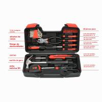 Juego de Herramientas DIY de 39 Piezas Caja de Plástico Duro con Destornilladores, Pliers, Reglas, Tijeras, Martillos y Accesorios - details 3