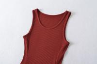 Vestido de Verano Elegante Estilo Europeo Americano Cuello Redondo Falda Elástica de Punto - details 6